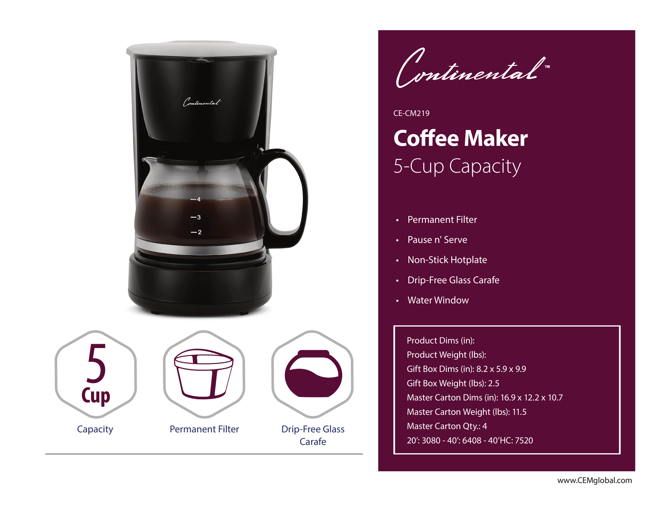 Coffee Maker 5-cup